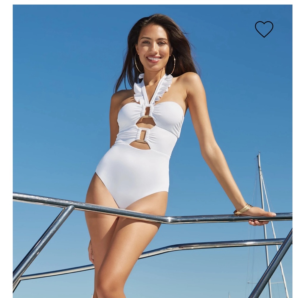 SOLUNA Maillot One Piece Swimsuit, Large, White, $148